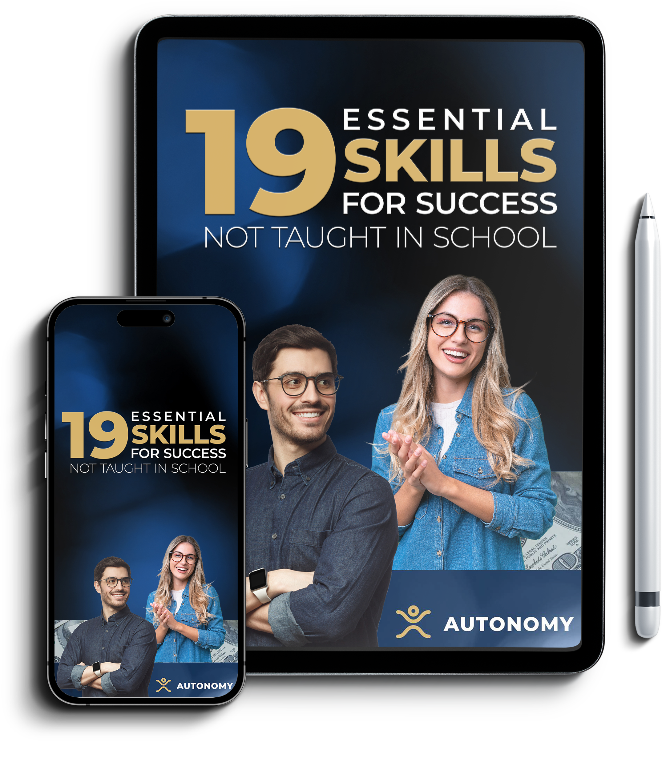 19 Essential Skills For Success Not Taught In School — tablet and phone device mockup